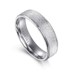 14K Gold 6mm - Horizontal Brush Finish Men's Wedding Band