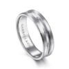14K Gold 6mm – Satin Finish Carved Accents Men’s Wedding Band Gabriel 45