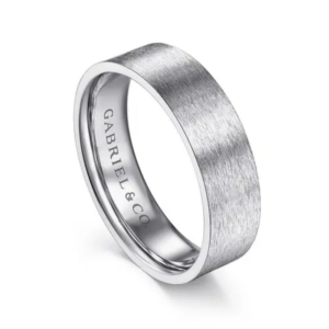 14K Gold 6mm - Horizontal Brush Men's Wedding Band