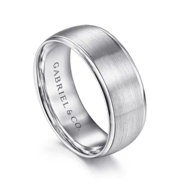 14K Gold 8mm - Satin Finish Men's Wedding Band - Image 6
