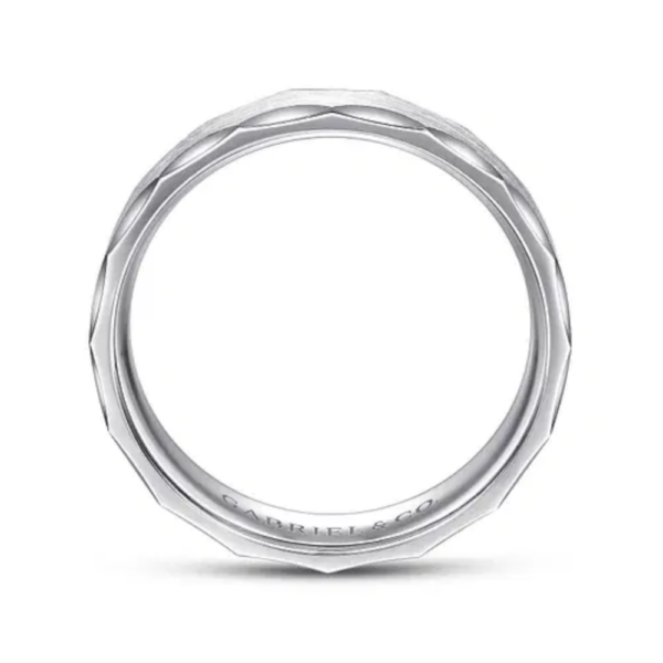 14K Gold 6mm - Satin Grooved Edge Men's Wedding Band - Image 11