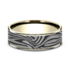 14K Gold and Tantalum 7.5mm – Lava Pattern Men’s Wedding Band Ammara Stone 52
