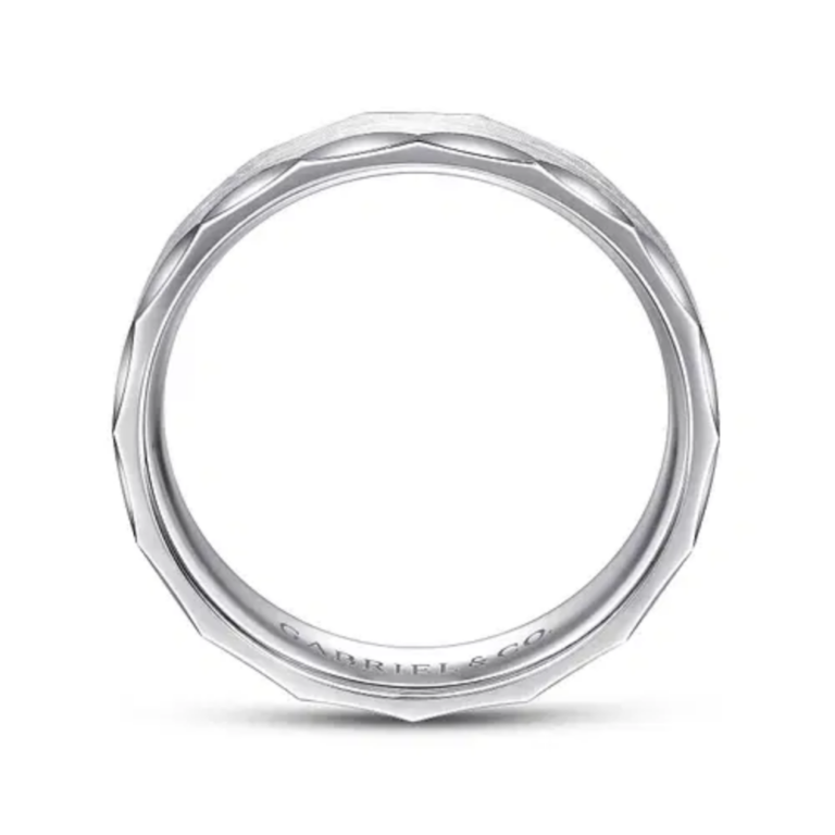14K Gold 6mm – Satin Grooved Edge Men’s Wedding Band Gabriel 24