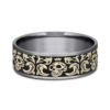 14K Gold and Tantalum 7.5mm – Skull Men’s Wedding Band Ammara Stone 28