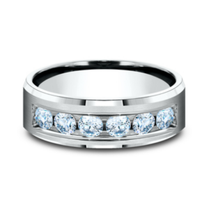 14K Gold Channel Set Diamond Men's Wedding Band