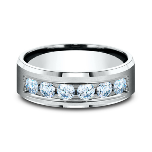 14K Gold Channel Set Diamond Men's Wedding Band