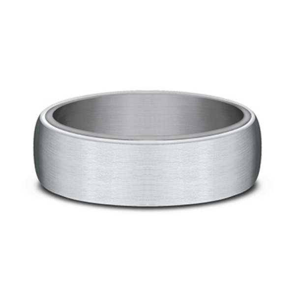 14K Gold and Tantalum 6.5mm - Satin Sleeve Men's Wedding Band - Image 4
