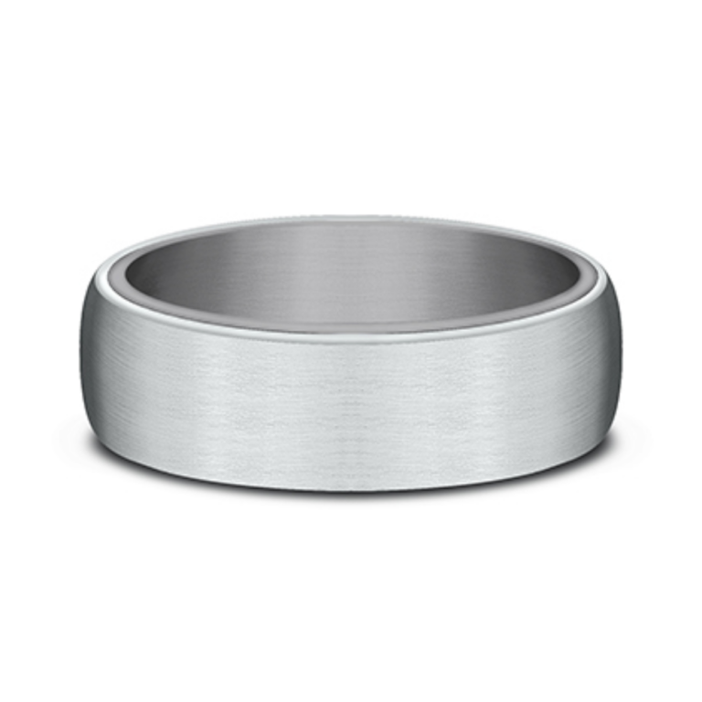 14K Gold and Tantalum 6.5mm – Satin Sleeve Men’s Wedding Band Benchmark 14