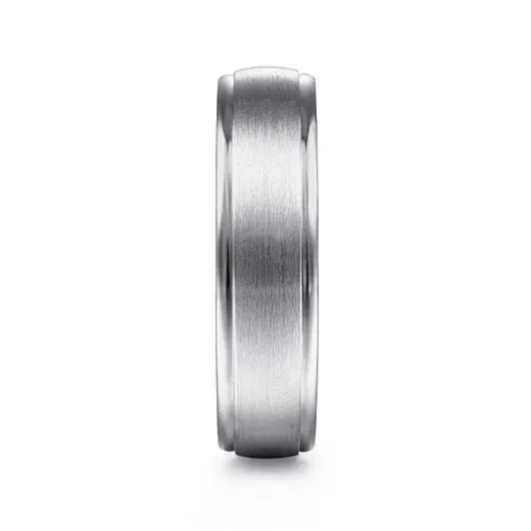 14K Gold 6mm – Satin Finish Polished Edges V2 Men’s Wedding Band Gabriel 17