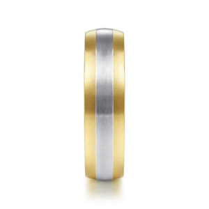 14K Two-Tone Gold 6mm – Satin Finish Men’s Wedding Band Gabriel 17