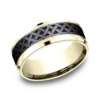 14K Gold and Black Titanium 8mm – Celtic Men’s Wedding Band Benchmark 53