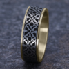 14K Gold and Black Titanium 7.5mm – Aztec Men’s Wedding Band Benchmark 33