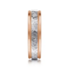 14K Two-Tone Gold 6mm – Hammered Finish Milgrain Men’s Wedding Band Gabriel 73