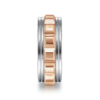 14K Two-Tone Gold 8mm – Grommet Inlay Men’s Wedding Band Gabriel 69