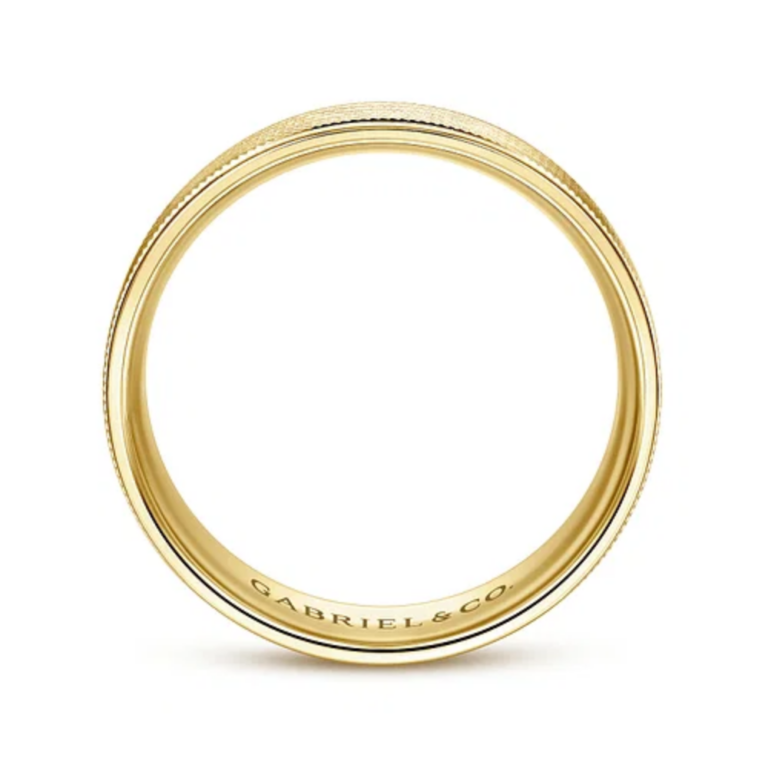 14K Gold 6mm – Diagonal Brushed Finish Men’s Wedding Band Gabriel 20