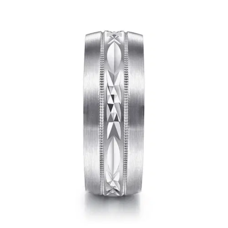 14K Gold 8mm – Diamond Cut Center Men’s Wedding Band Gabriel 17