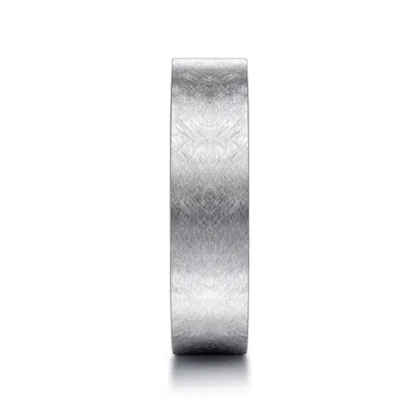 14K Gold 6mm - Flat Brushed Finish Men's Wedding Band - Image 12