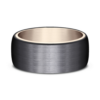 14K Gold and Black Titanium 8mm – Satin Men’s Wedding Band Benchmark 45