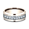 14K Two-Tone Gold Channel Set Diamond Men’s Wedding Band Benchmark 25