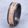 14K Gold and Tantalum 8mm – Wheat Milgrain Men’s Wedding Band Ammara Stone 36