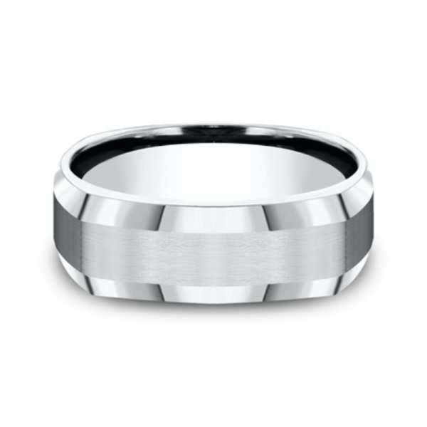 14K Gold 7mm - Four-Sided Satin Men's Wedding Band