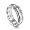 14K Gold 7mm – High Polish Milgrain Channel Men’s Wedding Band Gabriel 41