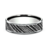14K Gold and Damascus Steel 6.5mm – Men’s Wedding Band Ammara Stone 54