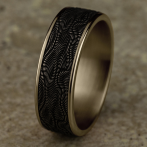 14K Gold and Tantalum 7.5mm – Snakeskin Men’s Wedding Band Ammara Stone 33