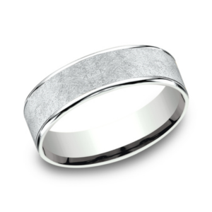 14K Gold 6.5mm – Swirl Finish Men’s Wedding Band 2 Benchmark 35