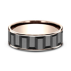 14K Gold and Tantalum 7.5mm – Gear Pattern Men’s Wedding Band Ammara Stone 52