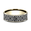 14K Gold and Black Titanium 7.5mm – Aztec Men’s Wedding Band Benchmark 31