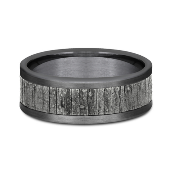 14K Gold and Tantalum 8mm - Wood Split Men's Wedding Band - Image 5