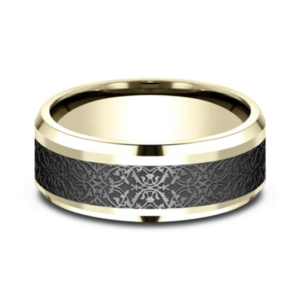 14K Gold and Black Titanium 8mm – Ottoman Men’s Wedding Band Benchmark 16