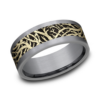 14K Gold and Tantalum 8mm – Forest Men’s Wedding Band Ammara Stone 58