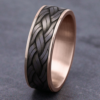 14K Gold and Tantalum 7.5mm – Rope Weave Men’s Wedding Band Ammara Stone 36