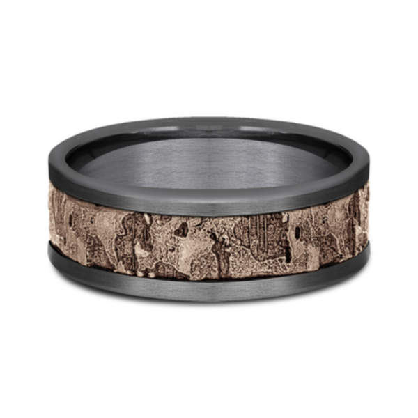 14K Gold and Tantalum 8mm - Wall Fracture Men's Wedding Band - Image 9