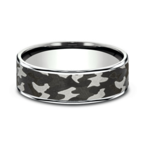 14K Gold and Tantalum 7.5mm – Camo Men’s Wedding Band Ammara Stone 17