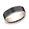 14K Gold and Tantalum 7.5mm – Wire Brush Men’s Wedding Band Ammara Stone 58