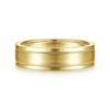 14K Gold 6mm – Satin Finish Milgrain Channels Men’s Wedding Band Gabriel 44