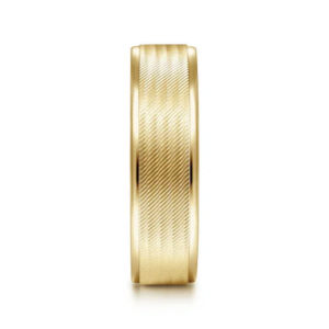 14K Gold 6mm – Diagonal Brushed Finish Men’s Wedding Band Gabriel 21