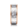 14K Two-Tone Gold 8mm – Hammered Finish Men’s Wedding Band Gabriel 73