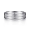 14K Gold 6mm – Satin Finish Center Groove Men’s Wedding Band Gabriel 66
