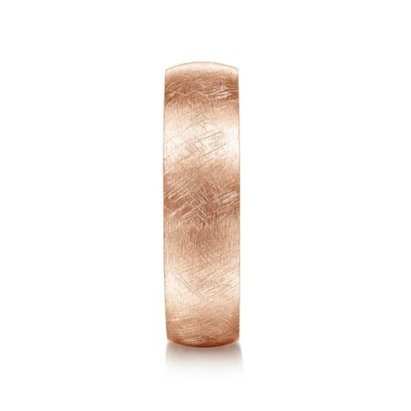 14K Gold 6mm - Diamond Brush Finish Men's Wedding Band - Image 8