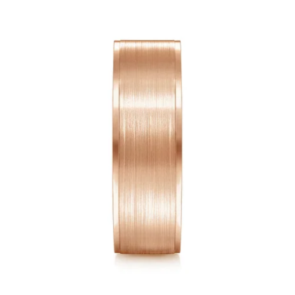 14K Gold 7mm - Satin Finish Men's Wedding Band - Image 8
