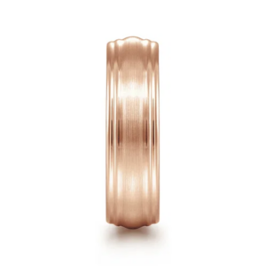 14K Gold 6mm – Satin Finish Grooved Men’s Wedding Band Gabriel 47