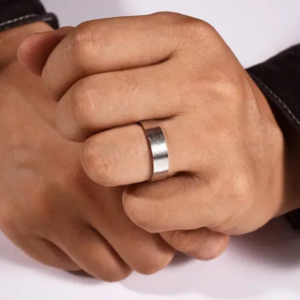 14K Gold 6mm – Horizontal Brush Men’s Wedding Band Gabriel 26