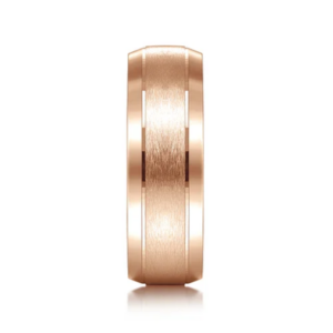 14K Gold 7mm – Horizontal Brush Grooved Men’s Wedding Band Gabriel 25