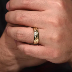 14K Gold 7mm – Satin Woven Men’s Wedding Band Gabriel 26