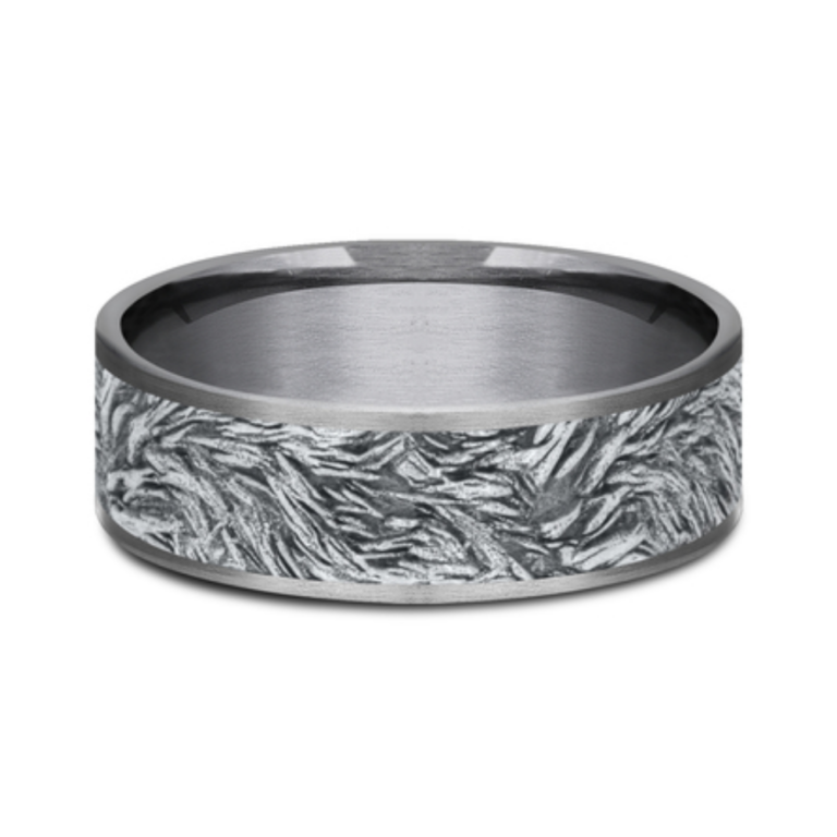 14K Gold and Tantalum 7.5mm – Lions Mane Men’s Wedding Band Ammara Stone 21