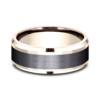 14K Gold and Black Titanium 8mm – Satin Men’s Wedding Band Benchmark 37